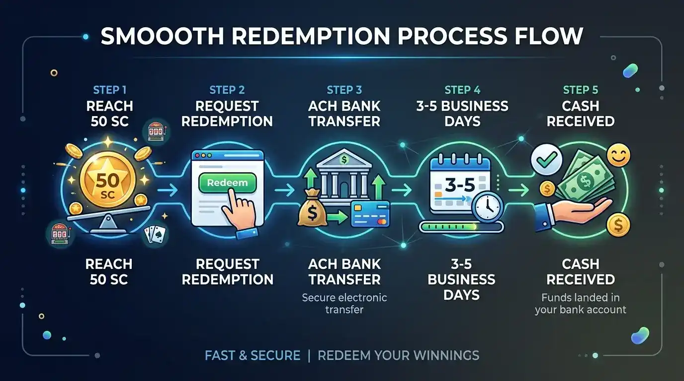Chumba Casino LuckyLand Slots ACH redemption process VGW