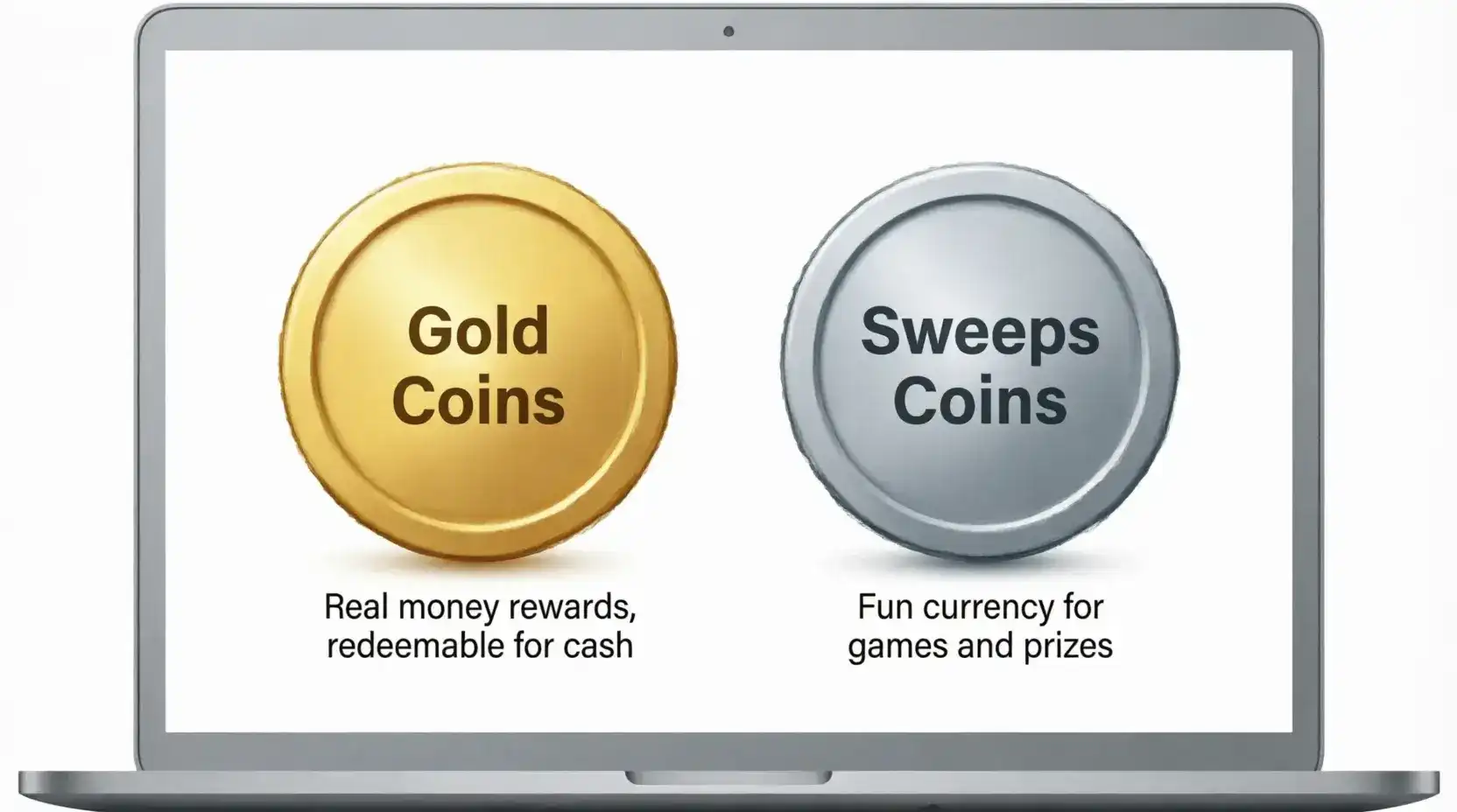 Gold Coins and Sweeps Coins dual currency explanation diagram
