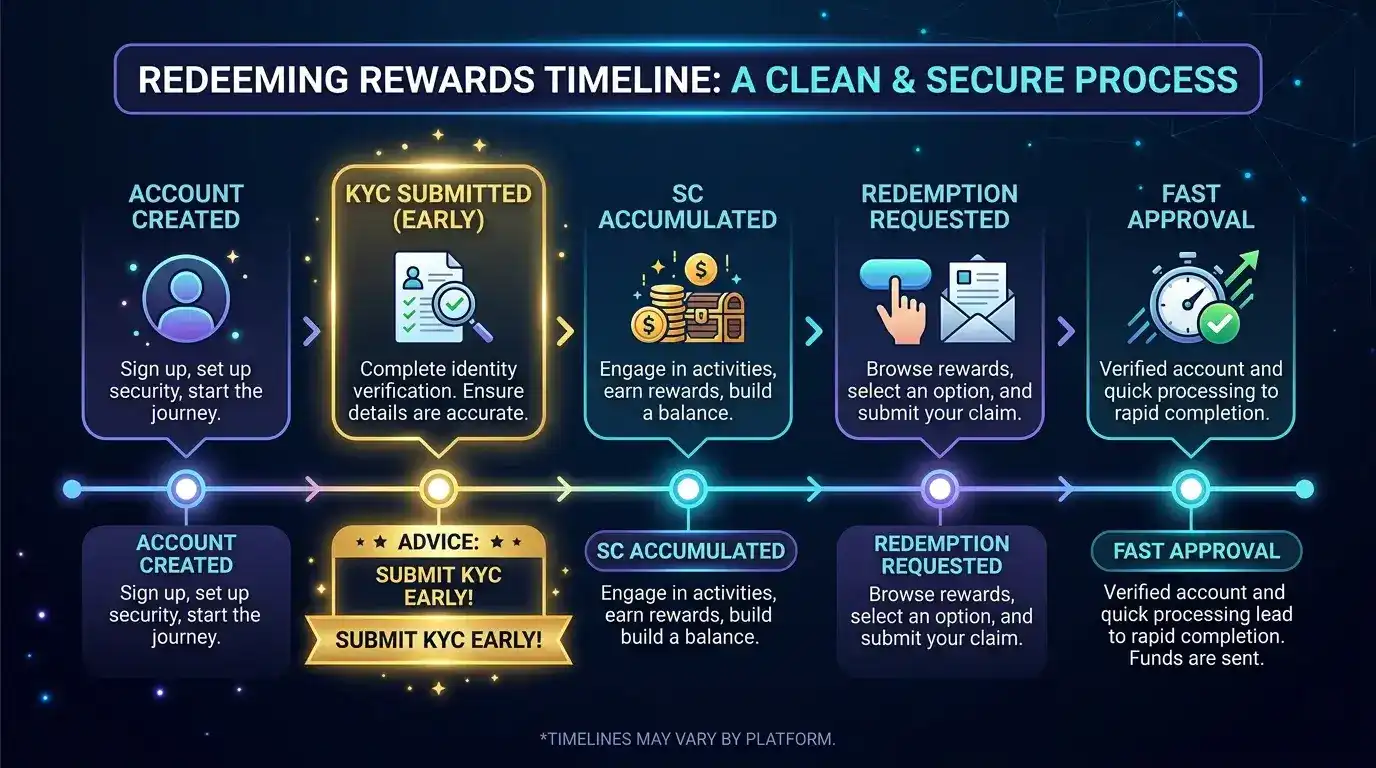 KYC document submission timing strategy before first redemption sweepstakes