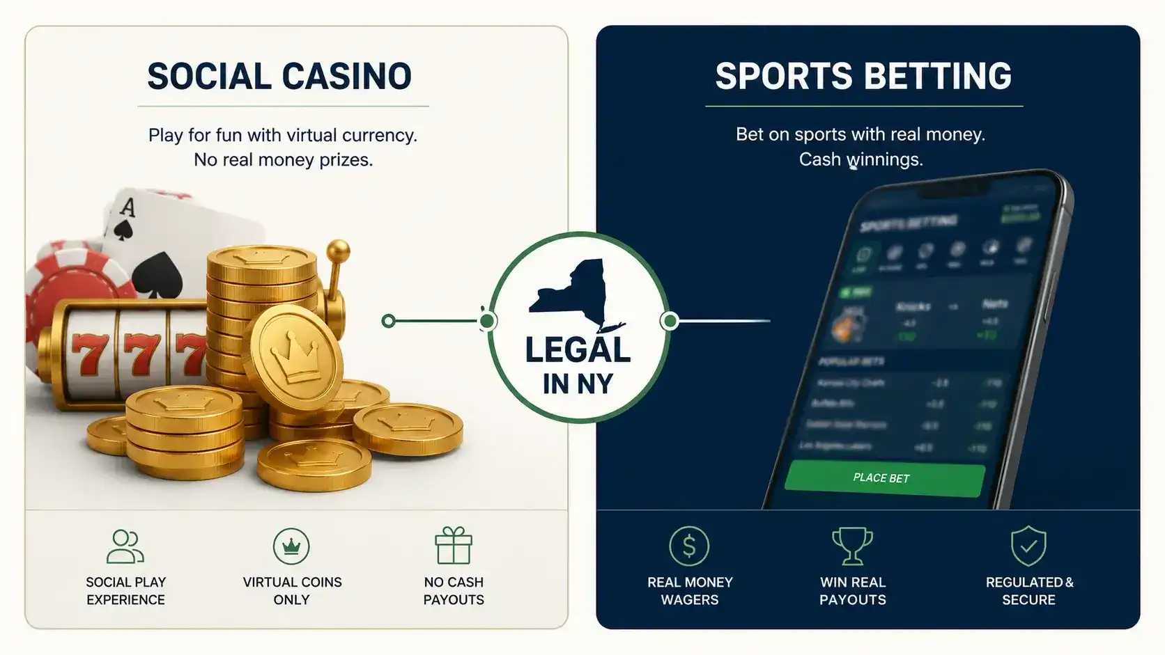 New York player legal gaming alternatives social casino sports betting