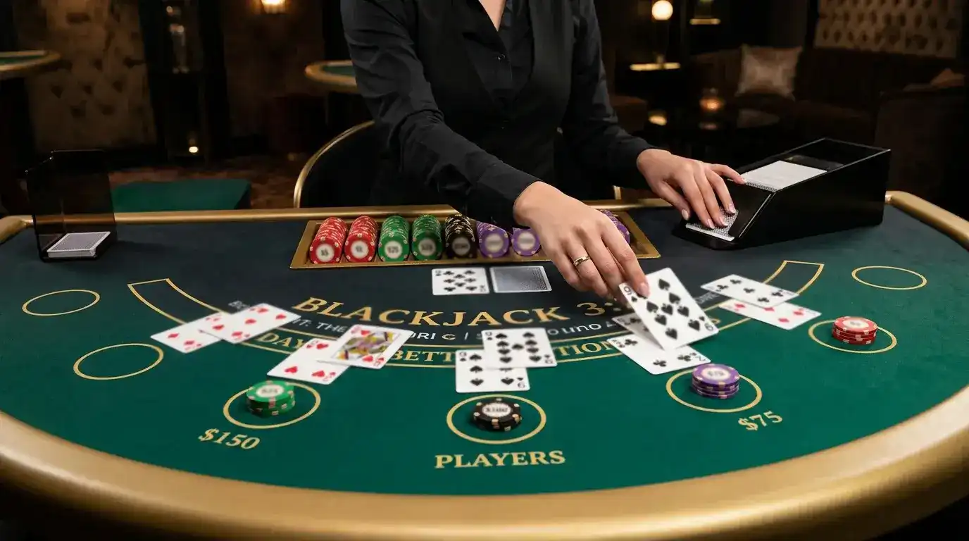 Stake.US live dealer studio quality blackjack table sweepstakes format