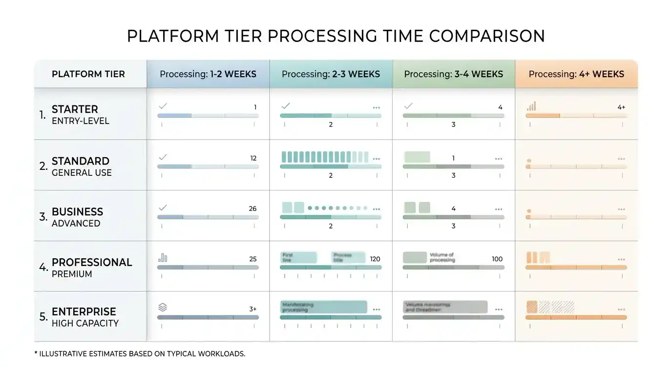 VGW Pulsz McLuck AMOE processing times comparison established platforms