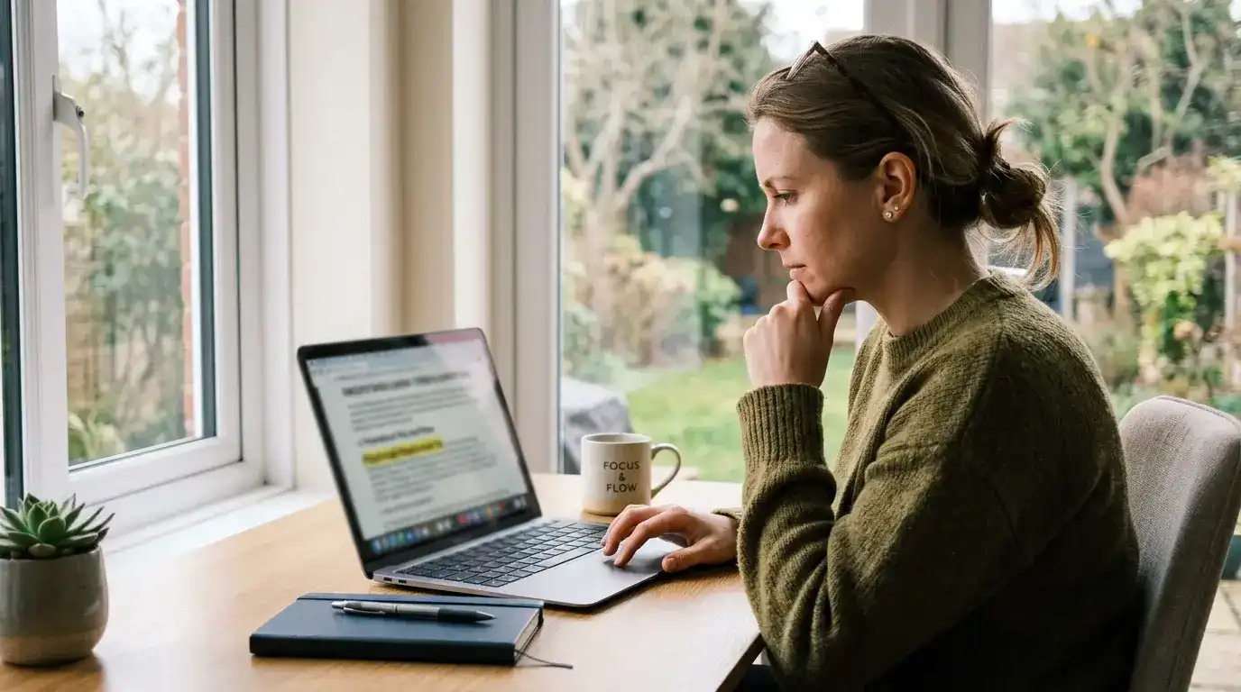 Person reading sweepstakes casino bonus terms and conditions on laptop screen with highlighted playthrough section