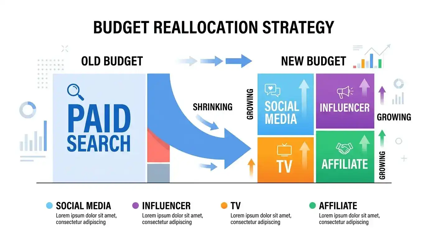 Sweepstakes casino marketing budget reallocation post Google ban channels