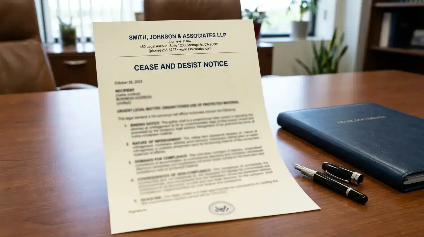 Attorney general office with formal legal notice representing Tennessee cease-and-desist enforcement action